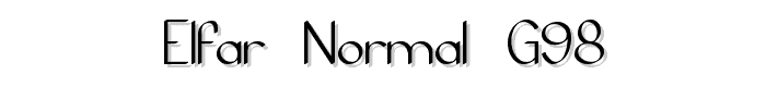 Elfar Normal G98 font
